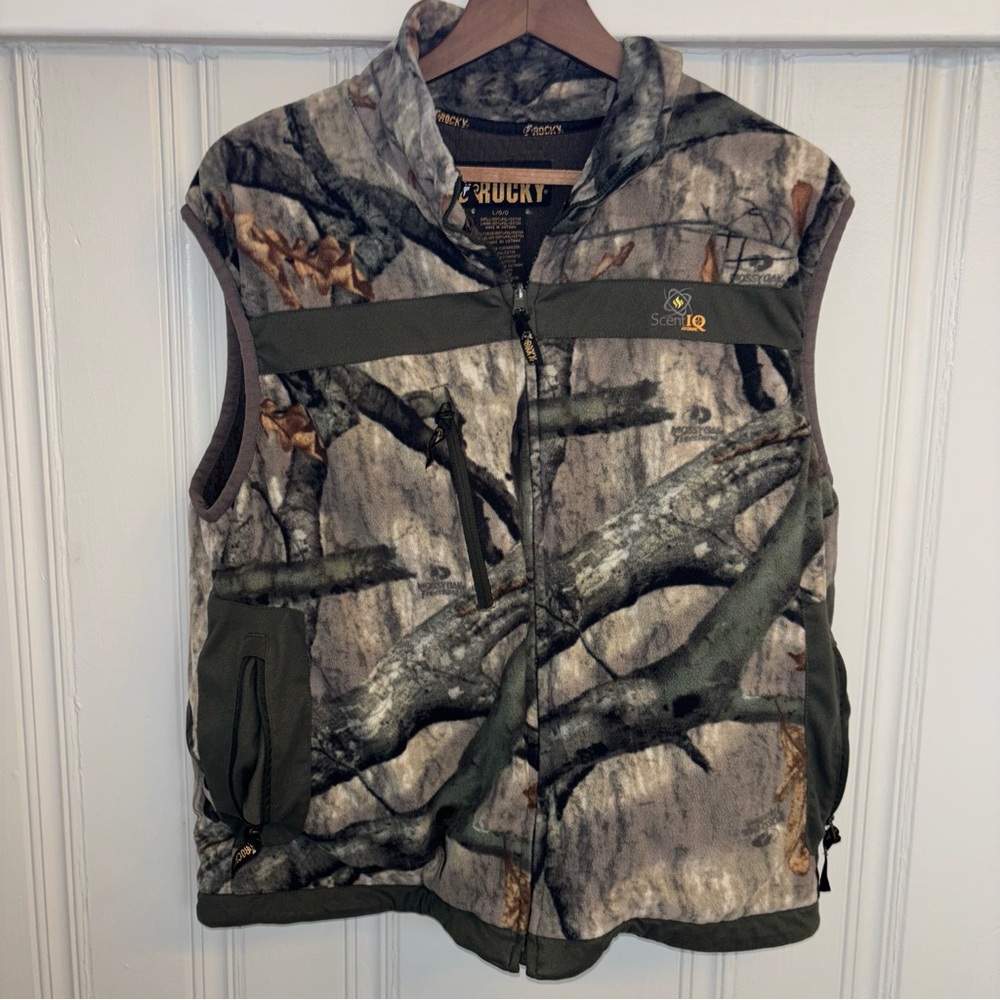 ROCKY Scent IQ Atomic Men’s Large camouflage fleece vest hunting outdoor warmth